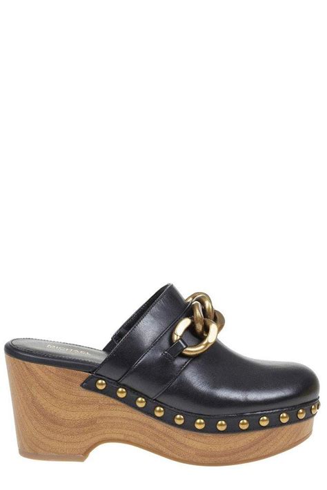 michael kors clogs black|scarlett embellished logo platform clog.